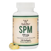 Double Wood SPM Max - bouteille affichant le dosage et le format, utilisation potentielle dans une routine quotidienne