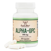 Alpha GPC Double Wood dans une bouteille, soutien potentiel mémoire et concentration.