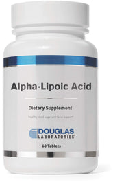 Douglas Laboratories Acide Alpha-Lipoïque, bouteille et comprimés, peut soutenir métabolisme et antioxydants.