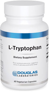 Douglas Laboratories L-Tryptophane, bouteille végétarienne, soutien potentiel au sommeil et à la sérénité nocturne.