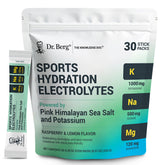 Dr. Berg Sports Hydration poudre framboise-salé, parfait après l effort.