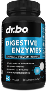 DR. BO gélules d’enzymes digestives pour soutenir la digestion des protéines.