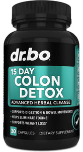 DR. BO nettoyage du côlon en 15 jours, présenté en bouteille, soutien digestion et régularité.