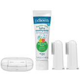 Dr. Brown's – vue avant emballage, coffret prêt à initier l'hygiène buccale du bébé.