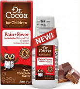 Bouteille Dr. Cocoa 120 ml avec doseur, soulage fièvre et douleurs.