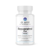 DR. EMIL NUTRITION Resveratrol – bouteille affichée, soutien potentiel au vieillissement sain.