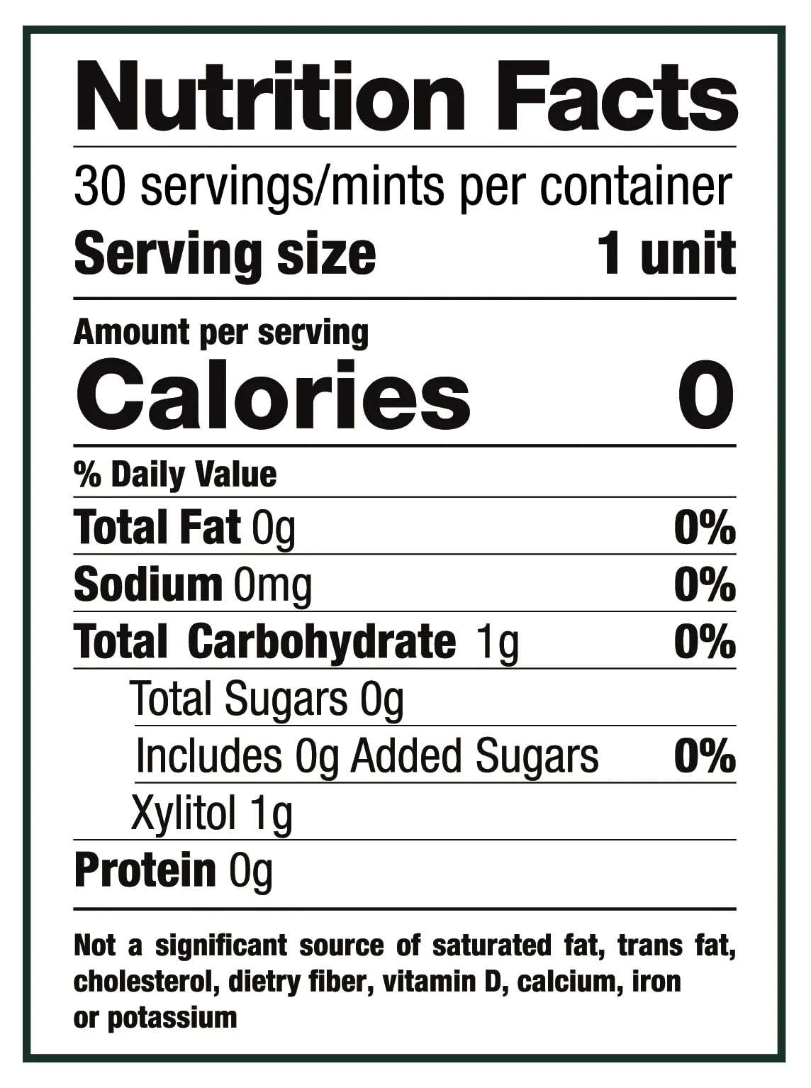 Menthe rafraîchissante Dr. Heff's Xylitol Mints en gros plan.