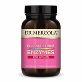Dr. Mercola Enzymes pour Femmes: bouteille et capsules, soutien digestif potentiel.
