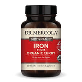 Dr. Mercola Fer Feuilles de Curry Bio, bouteille prête à soutenir énergie naturelle.