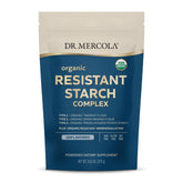 Flacon Dr. Mercola Amidon Résistant Organique prêt à être ajouté à vos boissons pour un soutien digestif potentiel