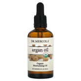 Dr. Mercola Huile d'Argan en flacon, hydratation naturelle pour peau et cuticules.