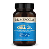Dr. Mercola huile de krill antarctique, bouteille et capsules, soutien oméga-3 potentiel