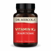 Dr. Mercola K2 180 mcg – bouteille montrant la formule haute absorption soutenant os et artères.