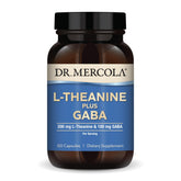 Dr. Mercola L-théanine GABA, bouteille de capsules pour une détente potentielle en soirée