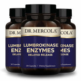 Boîte Dr. Mercola Lumbrokinase Enzymes, emballage pratique pour utilisation quotidienne.