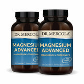 Dr. Mercola Magnesium Advanced — bouteille et bouchon, pratique pour favoriser la concentration et le repos.