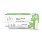 Dr. Mercola Ola Botanicals dentifrice en tube, fraîcheur Tulsi‑Menthe pour une bouche propre.