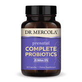 Dr. Mercola Prenatal Complete Probiotics, bouteille de capsules pour le confort digestif pendant la grossesse.