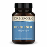 Dr. Mercola Ubiquinol 150 mg – bouteille prête pour énergie et antioxydant.