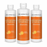 Dr Mercola Vitamine C liposomale liquide – bouteille avec arôme agrumes vanille et soutien immunitaire potentiel