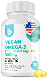 DR. MORITZ Omega-3 vegan - bouteille et capsules, soutien potentiel du cœur.