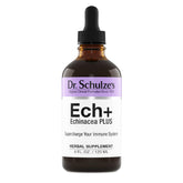 Dr. Schulze's Echinacea Plus — bouteille en verre, soutien potentiel du système immunitaire.