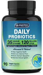 DRFOSTER Probiotiques sanglés dans une bouteille, soutien digestif quotidien pour femme et homme.