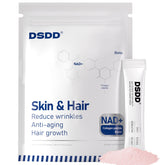 DSDD Biotine, bouteille et capsules, cheveux sains et brillance naturelle.