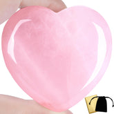 DUQGUHO cœur quartz rose 60 mm, décoration apaisante et équilibre émotionnel.