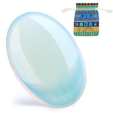 DUQGUHO Opalite palm stone : pierre paume de 6 cm et reflets irisés.