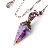 DUQGUHO pendule cristal amethyste conique pour divination et meditation