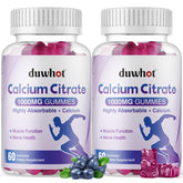 Duwhot calcium citrate gommes, bouteille, soutien quotidien des os et des muscles.