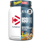 Dymatize ISO100 Fruity Pebbles, poudre au goût fruité, idéale après l'entraînement.