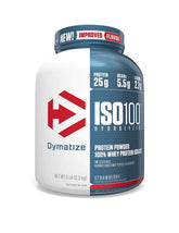 Poudre ISO100 de Dymatize, isolat whey fraiche pour récupération rapide.