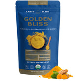 Earth Echo Golden Bliss: poudre dorée prête à être mélangée pour un rituel apaisant.