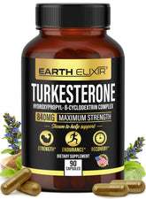 Earth Elixir Turkesterone flacon pour récupération et énergie naturelle