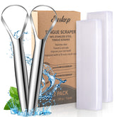Easkep grattoir langue 2-pack avec boîte de rangement pratique.