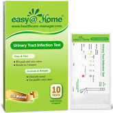 Easy@Home UTI test strips 10p dans boîte, utilisation pratique à domicile.