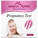 Easy@Home bandes-test grossesse 10-pack pour dépistage rapide à domicile.