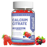 Gommes EAZGOO calcium citrate en bouteille, apport quotidien facile.