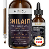Elikadur Shilajit goutte-bouteille 60 ml pour dosage précis.