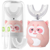Brosse ELOTAME enfants électrique en forme U rose, design ludique.