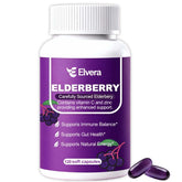 ELSORY Elvera – bouteille de gélules au sureau noir bio pour le soutien immunitaire quotidien.