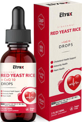 Gouttes liposomales Elysx riz rouge en bouteille pour une utilisation quotidienne pratique.