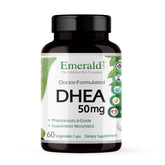Emerald Labs DHEA 50 mg – Bouteille de capsules végétales pour le soutien hormonal potentiel.