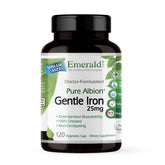 Emerald Labs Gentle Iron, bouteille, soutien énergétique potentiel et absorption douce.