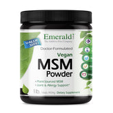 Poudre MSM Emerald Labs en emballage, prêt à intégrer votre routine santé.