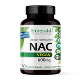 EMERALD LABS NAC 600mg, bouteille de capsules végétales, pratique pour une supplémentation quotidienne.