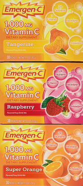 Emergen-C sachets-poudre vitamine C, pratique pour démarrer la journée.