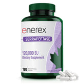 Enerex Serrapeptase – bouteille de 180 capsules retard, pratique pour une utilisation quotidienne